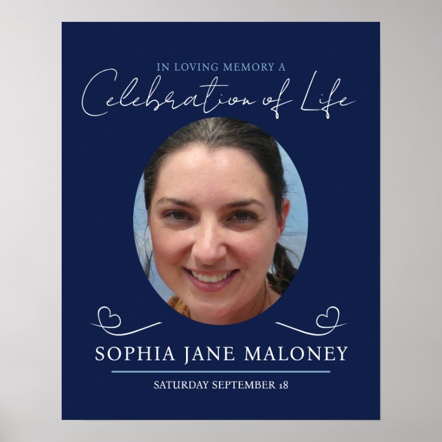 Beerdigungsdienst Beerdigung Oval Foto Marine Poster (Vorne)