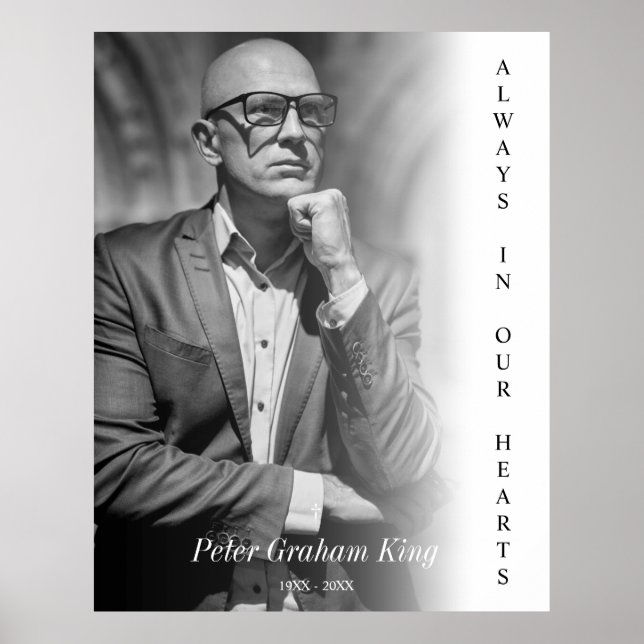 Beerdigungsdienst Schwarzes und Weiß-Foto Poster (Vorne)