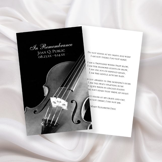 Beerdigungsgebet für Violinmusiker / Gedicht Visitenkarte (Von Creator hochgeladen)
