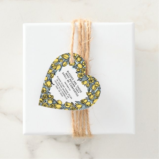 Beerdigungsgeschenk Pflanze Tulpenzwiebeln Geschenkanhänger (Beispiel)