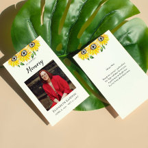 Beerdigungskarte für Sonnenblumen