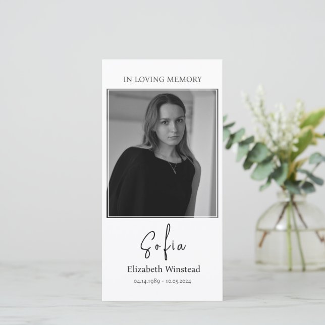 Beerdigungskarte, katholische Karte (Stehend Vorderseite)