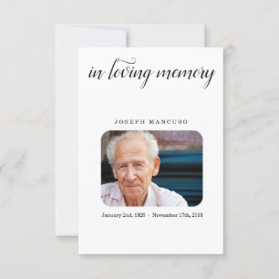 Beerdigungskarte / Memorial Service Card Ankündigung