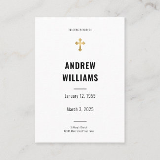 Beerdigungskarte Schwarz-Weiß Visitenkarte