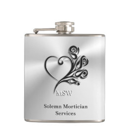 Beerdigungsleistungen, Herz und Rose Flachmann