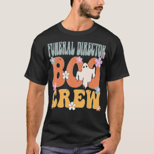 Beerdigungsleiter Boo Crew Ghost Groovy Halloween T-Shirt