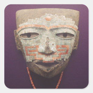 Beerdigungsmaske aus Teotihuacan Quadratischer Aufkleber