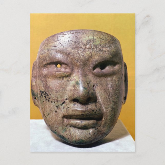 Beerdigungsmaske, Olmec, aus Mexiko Postkarte (Vorderseite)