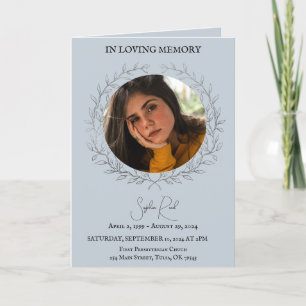 Beerdigungsprogramm Foto in Kreiskranz Dankeskarte