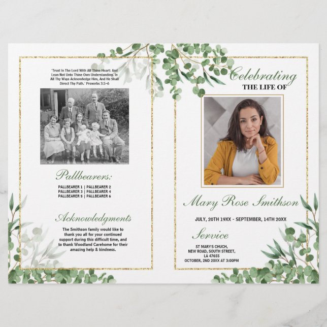 Beerdigungsreihenfolge Lebenswelt Flyer (Vorne)