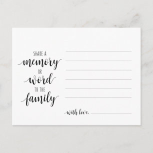 Beerdigungsservice, Schwarzes Skript, Speicherkart Postkarte