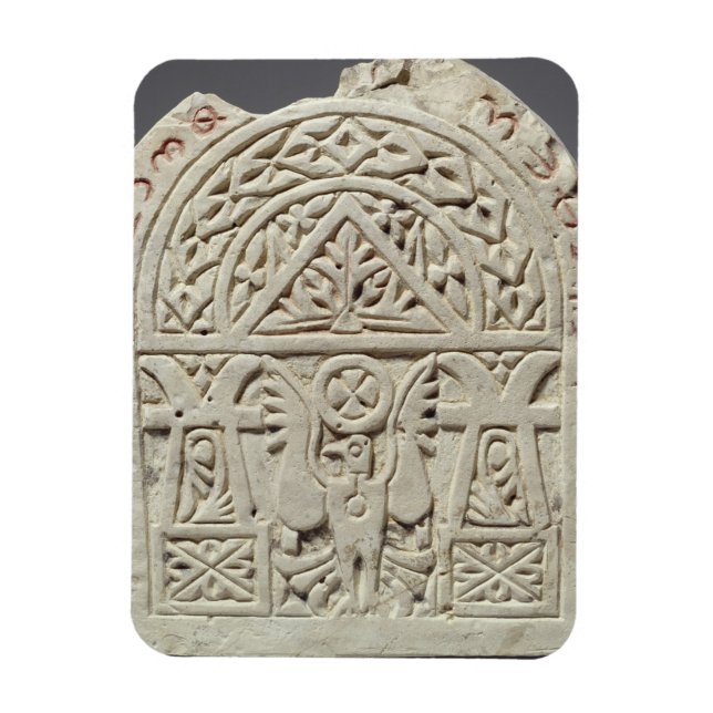 Beerdigungsstela mit Taube oder Adler, 8.-9. Jahrh Magnet (Vertikal)