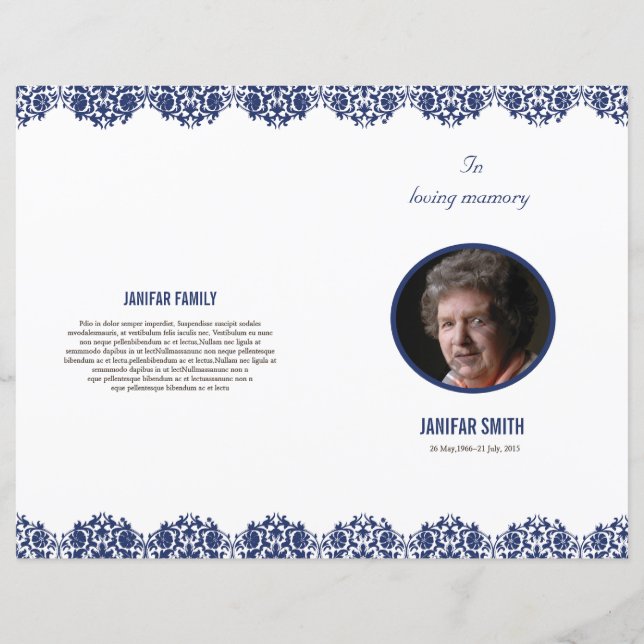 Beerdigungsvorlage (Vorderseite)