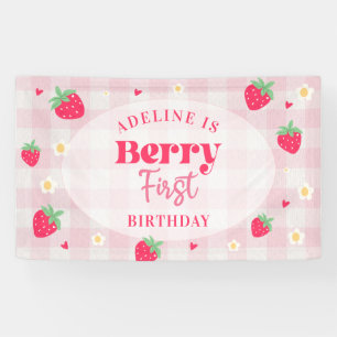 Beere Erster Süßer 1. Geburtstag Erdbeere Banner