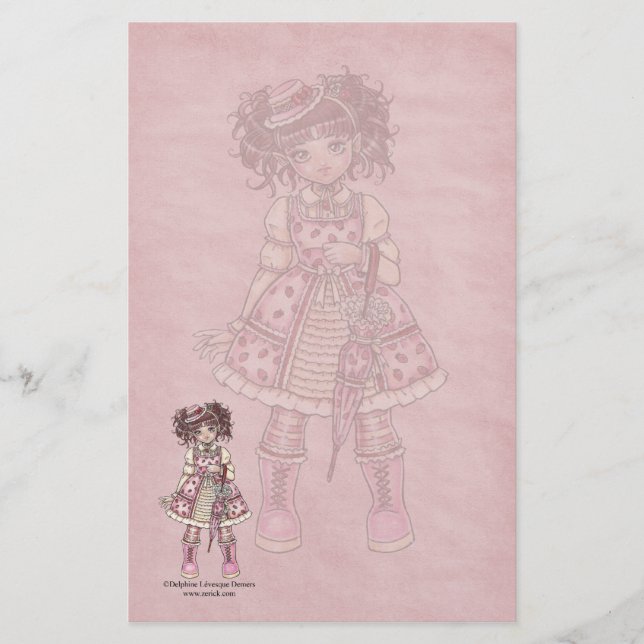 Beere Lolita gotisches Briefpapier (Vorderseite)