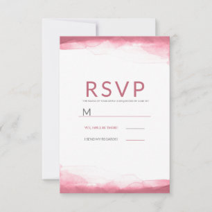 Beere Mauve Rosa Aquarell Moderne Hochzeit RSVP Karte