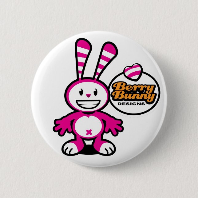 Beeren-Häschen-Lächeln Button (Vorderseite)
