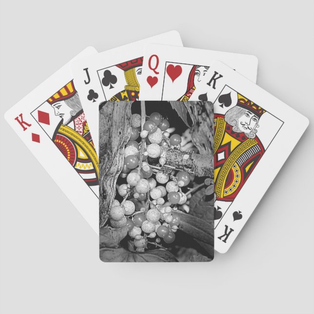 Beeren in Schwarz-Weiß-Natur Spielkarten (Rückseite)