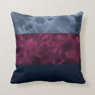 Beeren-Indigo-Block-Streifen Kissen