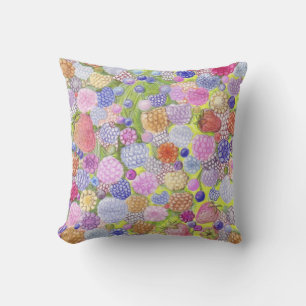 Beeren mit farbigem Bleistift American Mojo Pillow Kissen