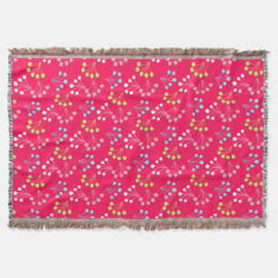 Beeren mit fester Farbe, einfaches Muster, Retro-6 Decke