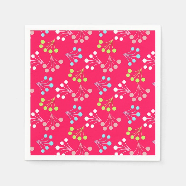 Beeren mit fester Farbe, einfaches Muster, Retro-6 Serviette (Vorderseite)