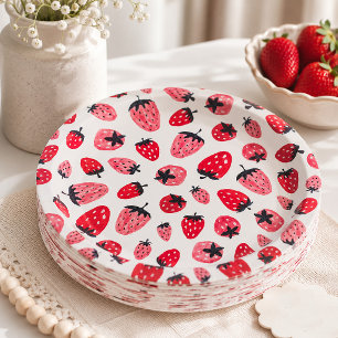 Beeren süße Baby Shower Papier Teller Erdbeere