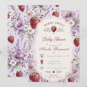 Beeren süße Babyparty Einladung