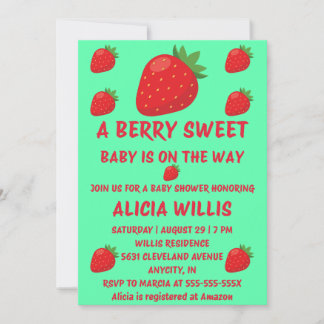 Beeren süße Babyparty-Einladung