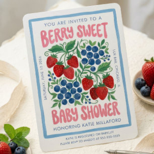 Beeren süße Babyparty-Einladung Erdbeere Einladung