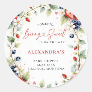 Beeren Süße Botanische Beeren Garten Baby Shower Runder Aufkleber