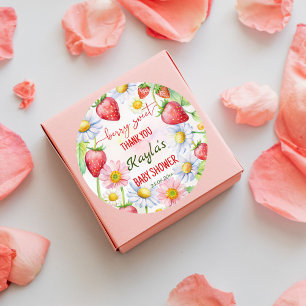 Beeren süße Erdbeere Baby Shower Dankeschön Favor Runder Aufkleber