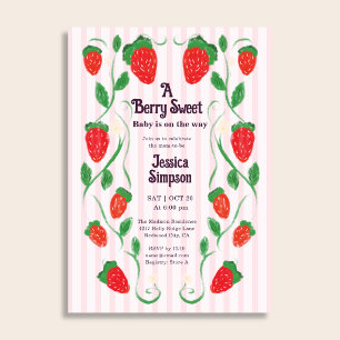 Beeren süße niedliche Art Nouveau Baby Shower Einladung