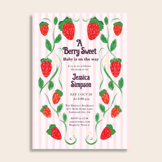 Beeren süße niedliche Art Nouveau Baby Shower Einladung