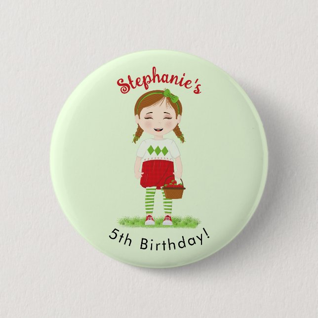 Beeren süßer Geburtstag Button (Vorderseite)