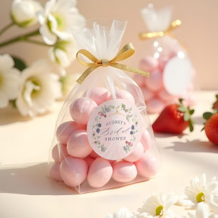 Beeren süsses Brautjungfernkleid Beeren und Blumen Runder Aufkleber