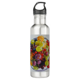 Beeren - Überrealistisches Fruchtleben Edelstahlflasche