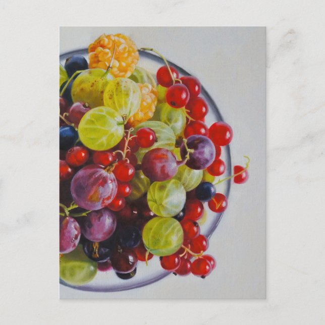 Beeren - Überrealistisches Fruchtleben Postkarte (Vorderseite)