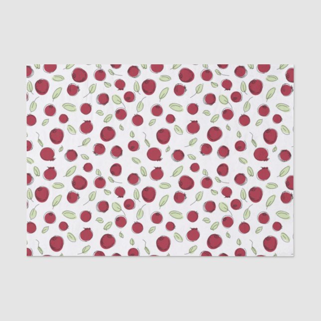 Beeren und Blätter im niedlichen Doodle-Stil Seidenpapier (Vorderseite)
