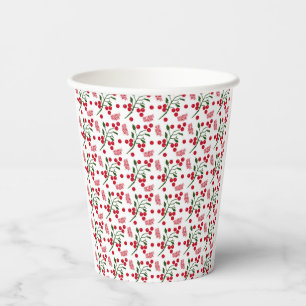 Beeren- und Farnmuster Pappbecher