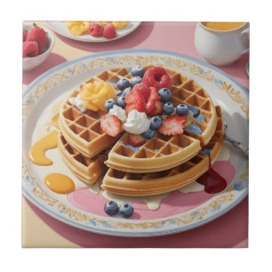 Beeren-Waffel-Frühstücksteller Fliese