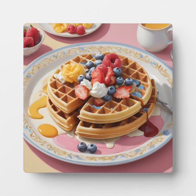 Beeren-Waffel-Frühstücksteller Fotoplatte (Vorderseite)
