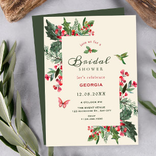 Beeren Zweig floraler Brautjungfern-Party Einladung
