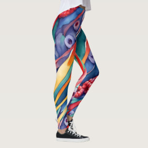 Beerenauslese und frische bunte Streifen  Leggings