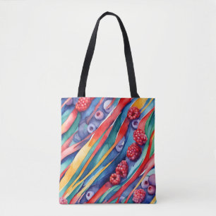 Beerenauslese und frische bunte Streifen Tasche