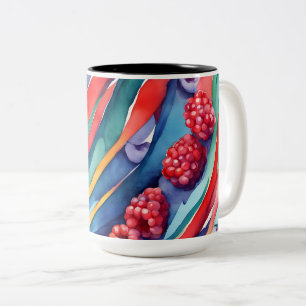 Beerenauslese und frische bunte Streifen Zweifarbige Tasse