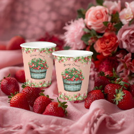 Beerenküche Babydusche Einladung Pappbecher