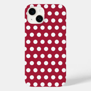 Beerenrotes Weißes Punkte-Muster-Design Case-Mate iPhone 14 Hülle