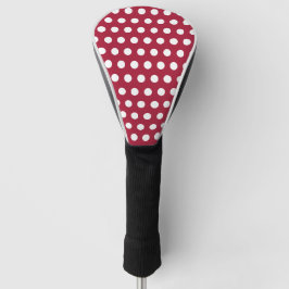 Beerenrotes Weißes Punkte-Muster-Design Golf Headcover