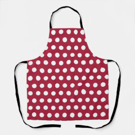 Beerenrotes Weißes Punkte-Muster-Design Schürze